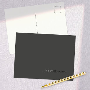 Professional Modern Simple Black Minimalist Postcard