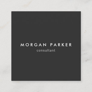 Professional Modern Simple Black Square Business Card