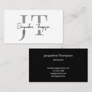 Professional Modern Simple Black & White Minimal Business Card