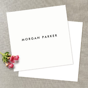 Professional Modern Simple Black White Square Square Business Card