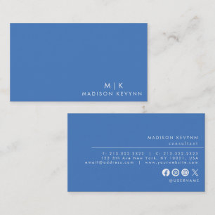 Professional Modern Simple Blue Minimalist Business Card