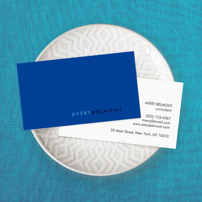 Professional Modern Simple Blue Minimalist Business Card (Creator Uploaded)