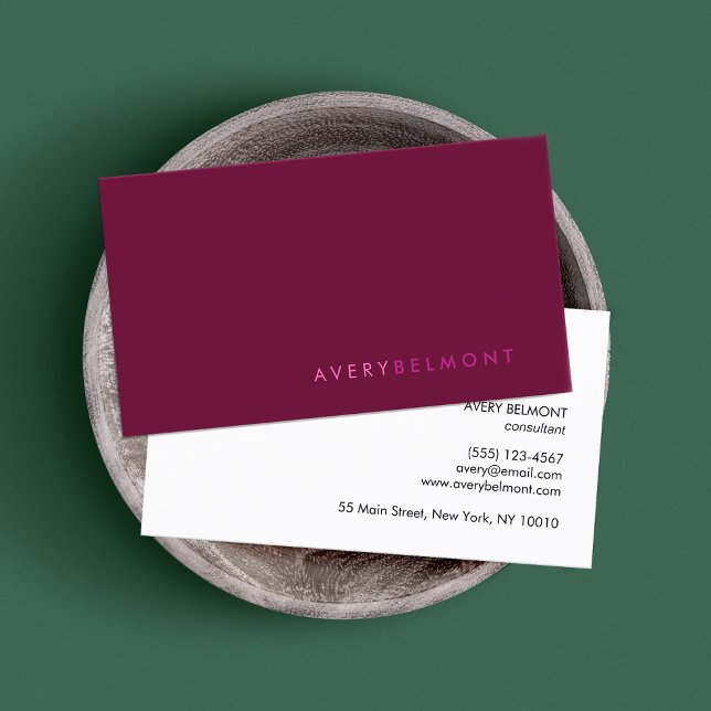 Professional Modern Simple Burgundy Minimalist Business Card (Creator Uploaded)