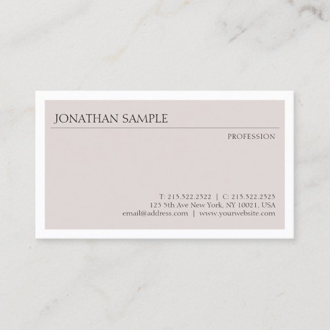 Professional Modern Simple Design Elegant Template Business Card (Front)