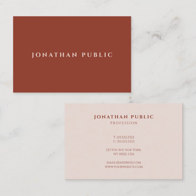 Professional Modern Simple Design Elegant Template Business Card (Front/Back)