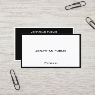 Professional Modern Simple Elegant Black & White Business Card