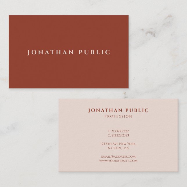 Professional Modern Simple Elegant Design Template Business Card (Front/Back)
