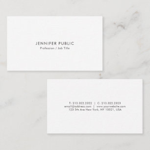 Professional Modern Simple Elegant White Template Business Card