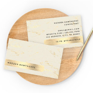 Professional Modern Simple Gold Brushed Metal Foil Business Card