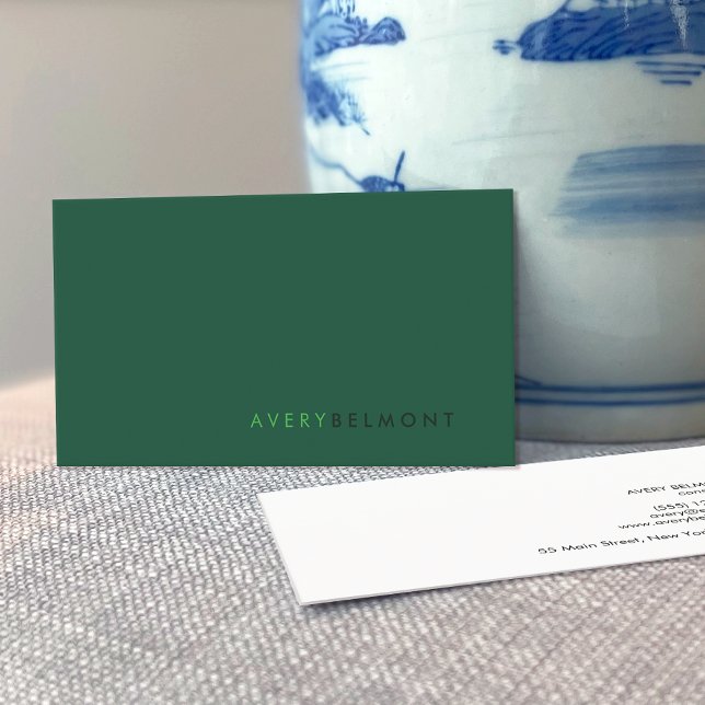 Professional Modern Simple Green Minimalist Business Card (Creator Uploaded)