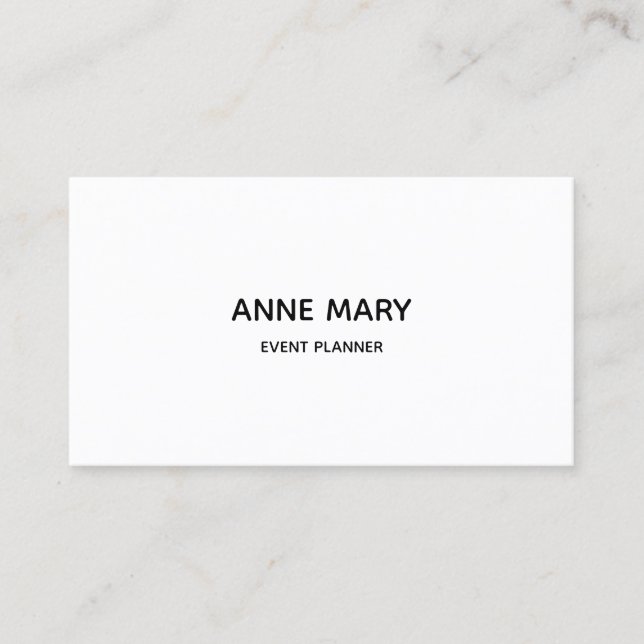 Professional Modern Simple Minimal Black White  Business Card (Front)