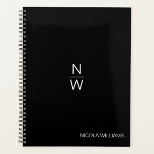 Professional Modern Simple Minimalist Black Planner