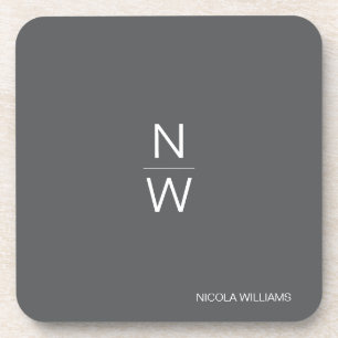 Professional Modern Simple Minimalist Dark Grey Coaster
