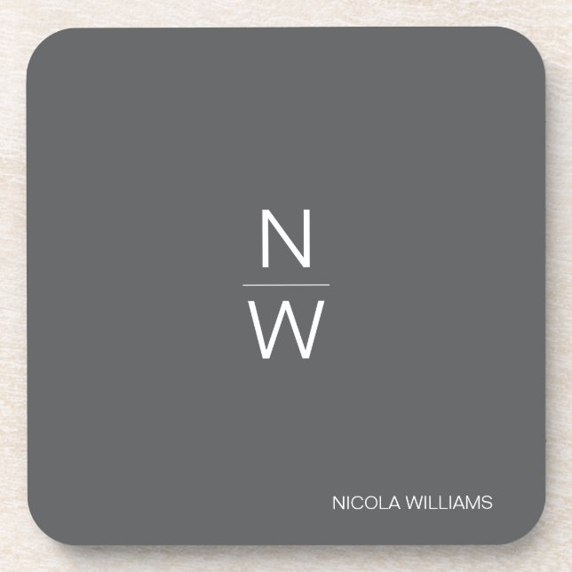 Professional Modern Simple Minimalist Dark Grey Coaster (Front)