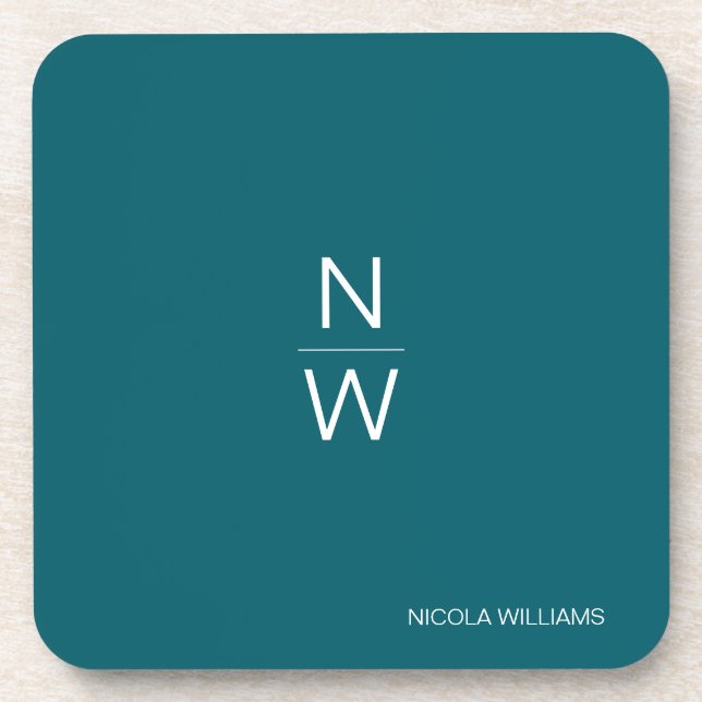 Professional Modern Simple Minimalist Dark Teal Coaster (Front)
