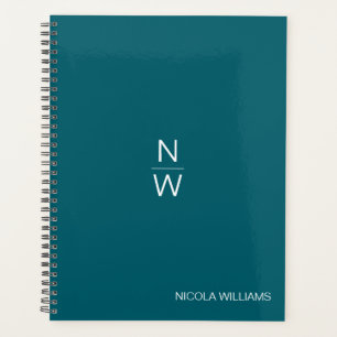 Professional Modern Simple Minimalist Dark Teal Planner