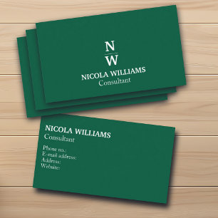 Professional Modern Simple Minimalist Hunter Green Business Card