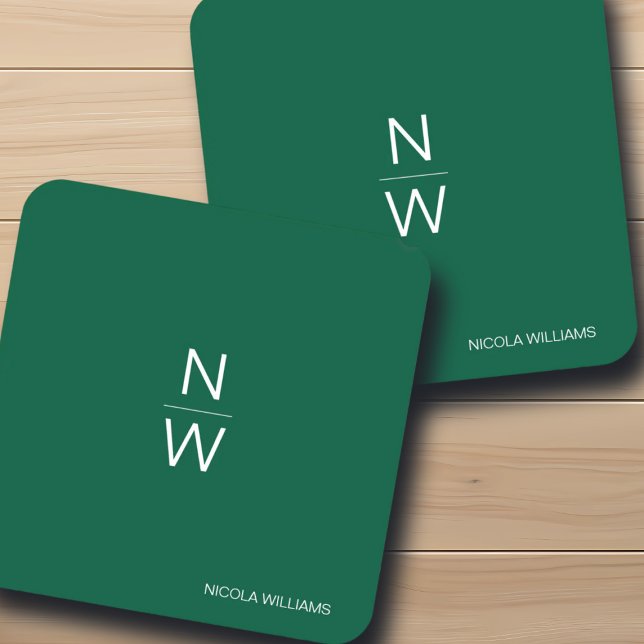 Professional Modern Simple Minimalist Hunter Green Coaster (Creator Uploaded)