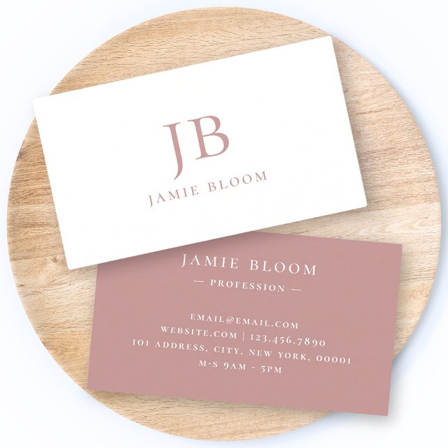 Professional Modern Simple Monogram Initial Name Business Card (Creator Uploaded)