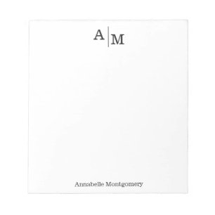 Professional Modern Simple Monogram Initial Name Notepad