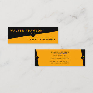 Professional Modern Simple Orange & Black  Mini Business Card