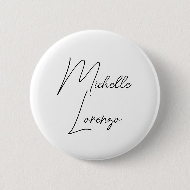 Professional Modern Simple Plain Black & White 6 Cm Round Badge (Front)