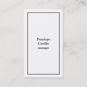 Professional Modern Simple Plain Black & White Business Card