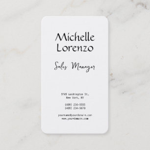 Professional Modern Simple Plain Black & White Business Card