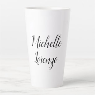 Professional Modern Simple Plain Black & White Latte Mug