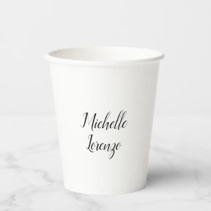 Professional Modern Simple Plain Black & White Paper Cups