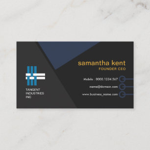 Professional Modern Simple Plain Geometric CEO Business Card