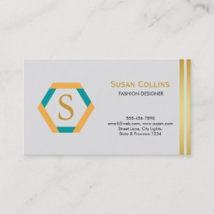 Professional Modern Simple Plain Logo Hexagon Business Card