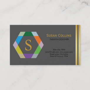 Professional Modern Simple Plain Logo Hexagon Business Card