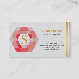 Professional Modern Simple Plain Logo Hexagon Business Card