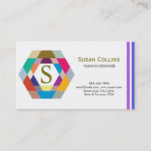 Professional Modern Simple Plain Logo Hexagon Business Card