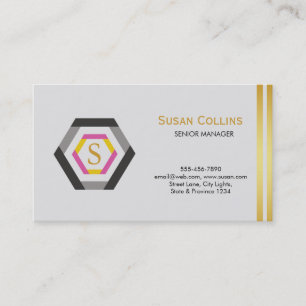 Professional Modern Simple Plain Logo Hexagon Business Card