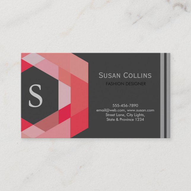 Professional Modern Simple Plain Logo Monogram Business Card (Front)