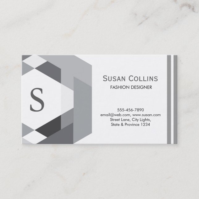 Professional Modern Simple Plain Logo Monogram Business Card (Front)