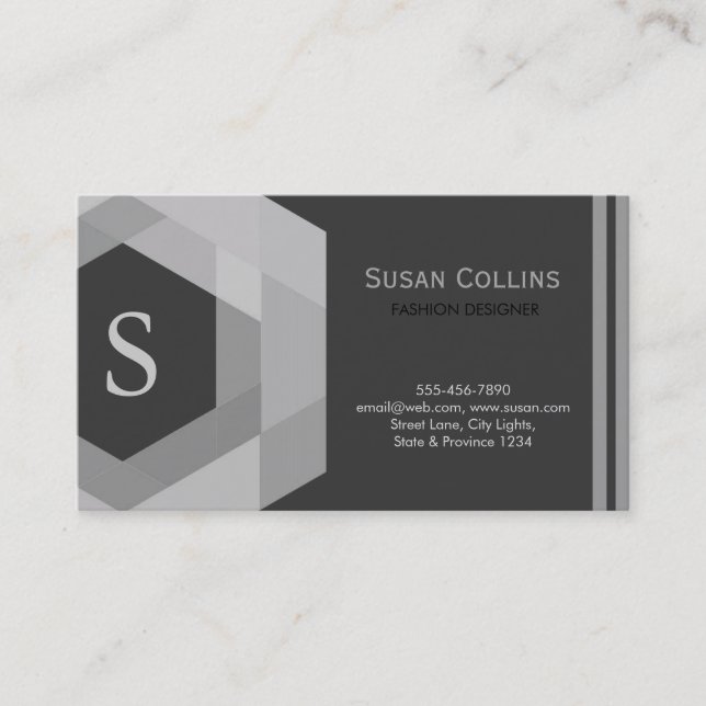 Professional Modern Simple Plain Logo Monogram Business Card (Front)
