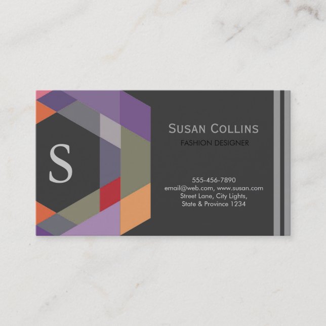 Professional Modern Simple Plain Logo Monogram Business Card (Front)