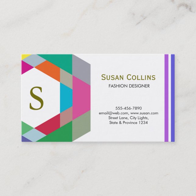 Professional Modern Simple Plain Logo Monogram Business Card (Front)