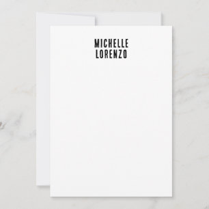 Professional Modern Simple Plain Name Black White Card