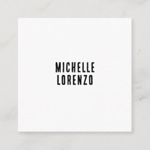Professional Modern Simple Plain Name Black White Enclosure Card