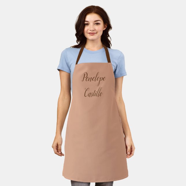 Professional Modern Simple Plain Tumbleweed Colour Apron (Worn)