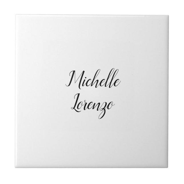 Professional Modern Simple Plain Your Name Ceramic Tile (Front)