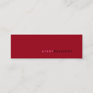 Professional Modern Simple Red Minimalist Mini Business Card