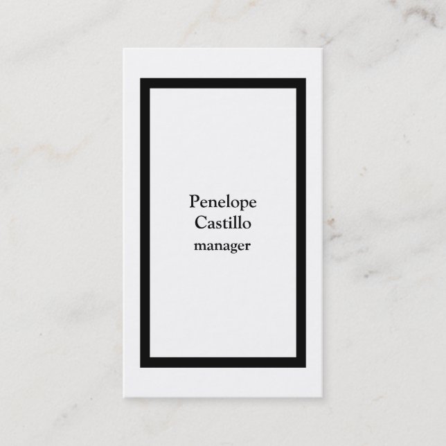 Professional Modern Simple Stylish Black & White Business Card (Front)