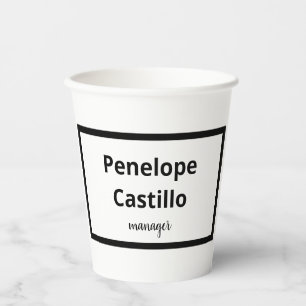Professional Modern Simple Stylish Black & White Paper Cups