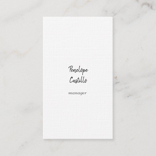 Professional Modern Simple Stylish Premium Linen Business Card (Front)