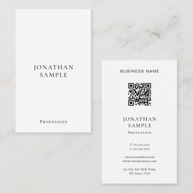 Professional Modern Simple Template Vertical Business Card (Front/Back)
